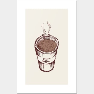 Warm Coffee Drink Sketch Posters and Art